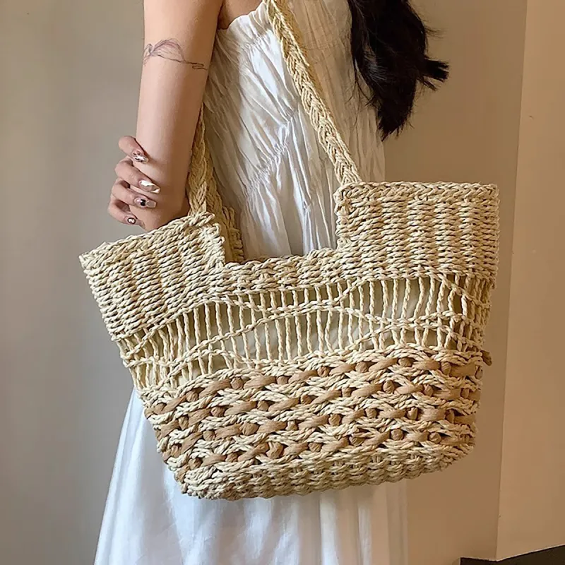 C°BANNER Fabric Shoulder Bag Tubas Women's Beige/Khaki-1