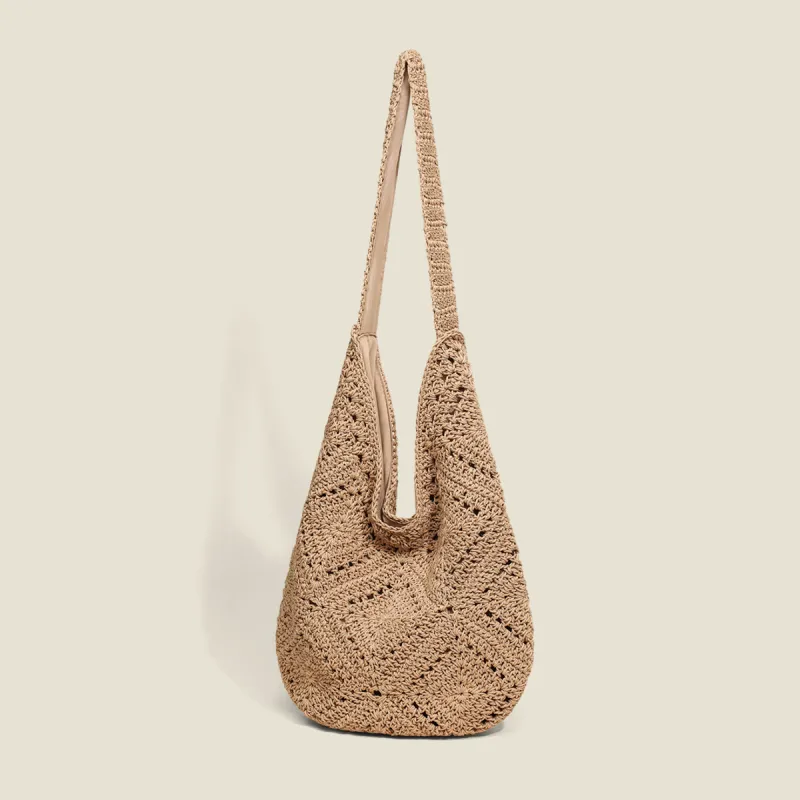 C°BANNER Fabric Shoulder Bag Medium Size Women's Ecru/Khaki-7
