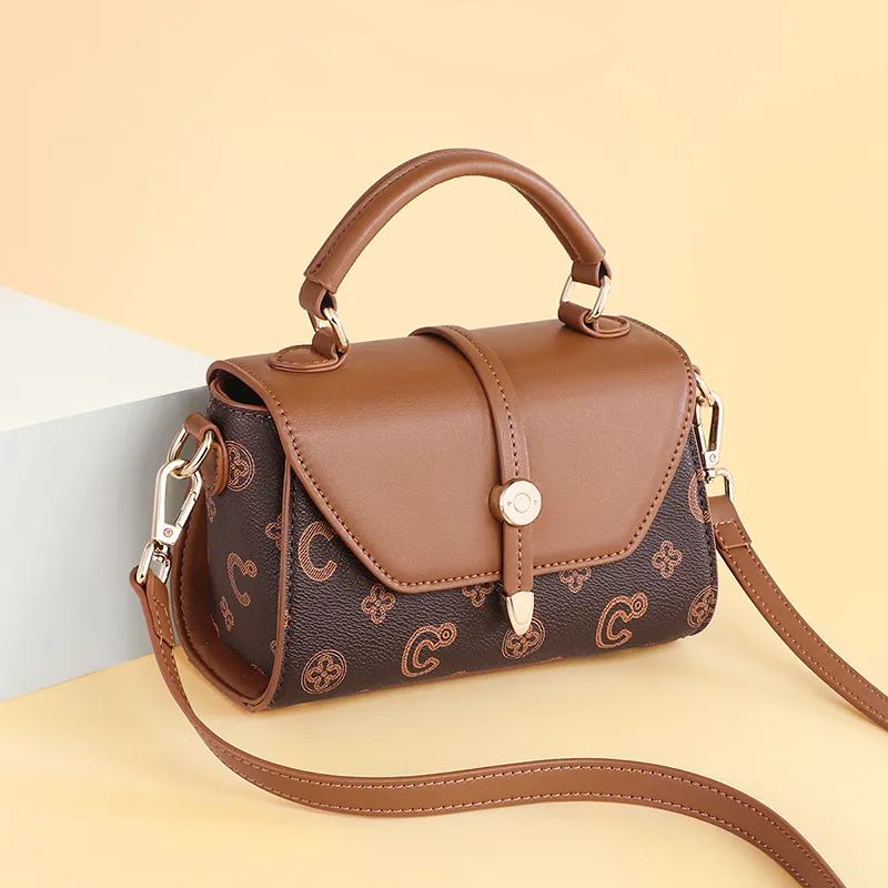 C°BANNER Synthetic Leather One Shoulder Crossbody Small Square Bag Handbag Regular Women's Coffee-10