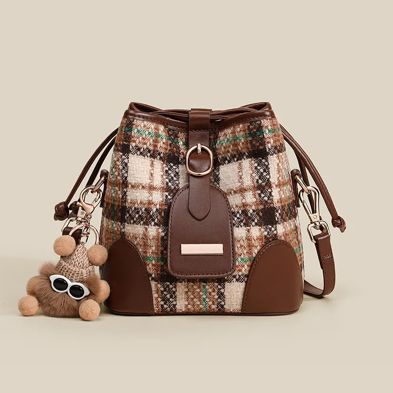 C°BANNER Fabric Shoulder Bag, Crossbody Bag, Bucket Bag Regular Women's Coffee-2