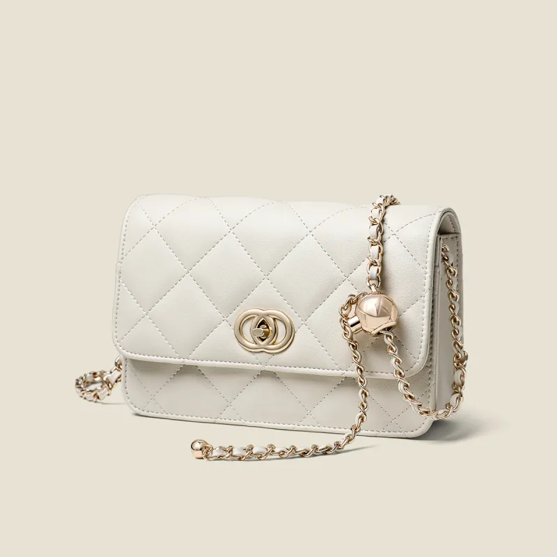 C°BANNER Cow Leather Chain Bag, Shoulder Bag, Crossbody Bag Regular Women's White-1