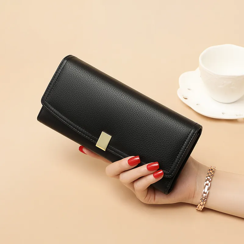 C°BANNER Cow Leather Wallet Women's Black-1