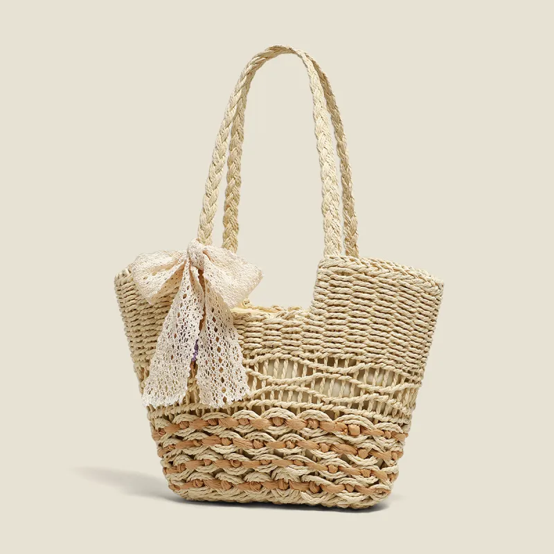 C°BANNER Fabric Shoulder Bag Tubas Women's Beige/Khaki-2