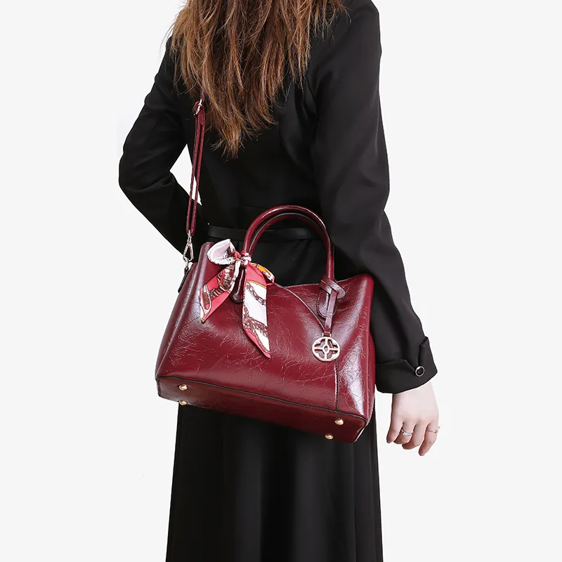Pivsnu Synthetic Leather Crossbody One Shoulder Handbag Women's Red-6