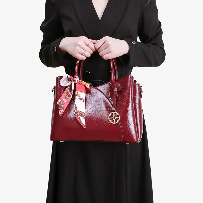 Pivsnu Synthetic Leather Crossbody One Shoulder Handbag Women's Red-8