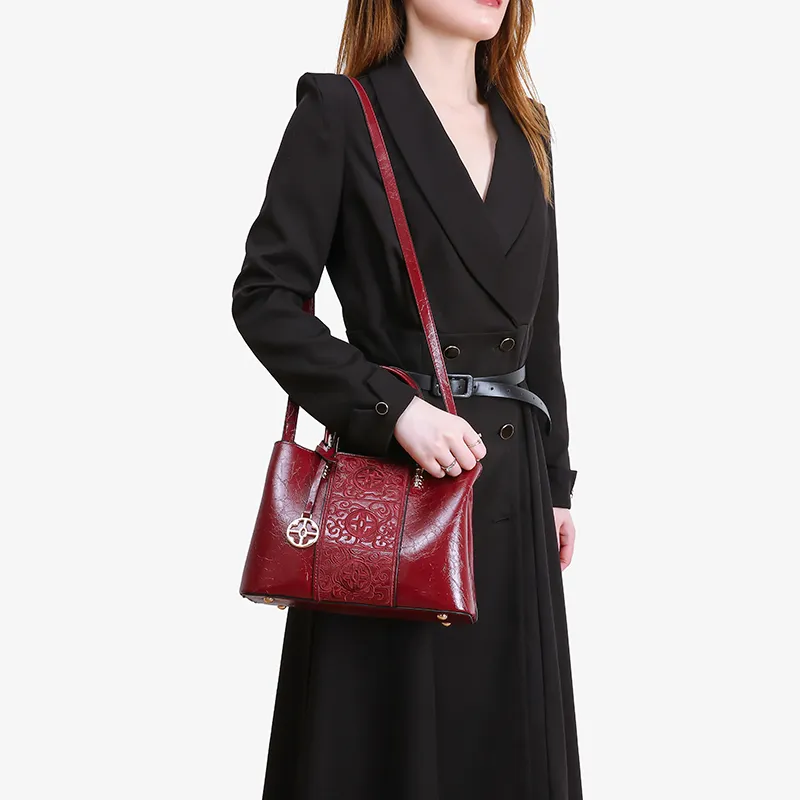 Pivsnu Synthetic Leather Shoulder Bag, Handbag Women's Red-5