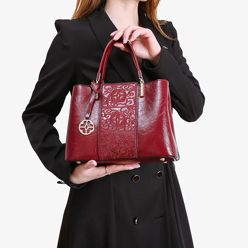 Pivsnu Synthetic Leather Shoulder Bag, Handbag Women's Red-4