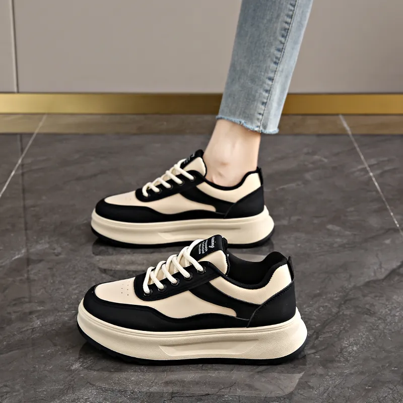 Lycakington Anti Slip And Wear Resistant Height Increasing Low Top Skateboard Shoes Women's-1