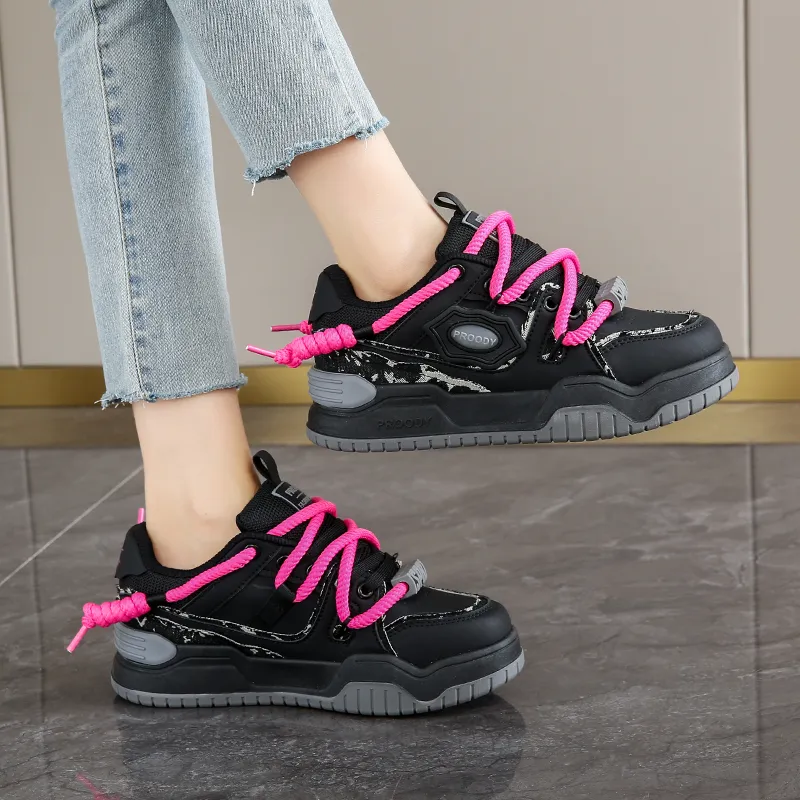 Lycakington Anti Slip Wear Resistant Low Top Skateboard Shoes Women's-14