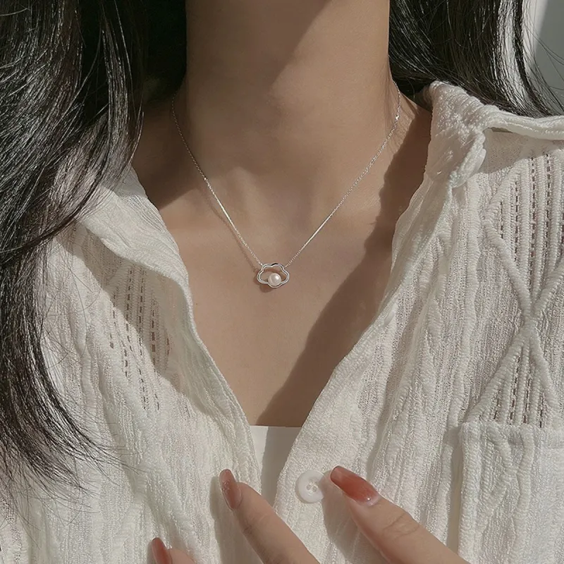 FBRUE 925 Silver Pearls Necklaces Women's-3
