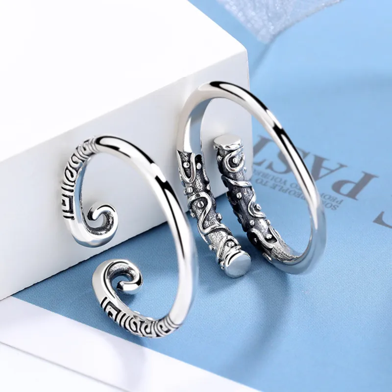 FBRUE 925 Sterling Silver Rings Unisex-7
