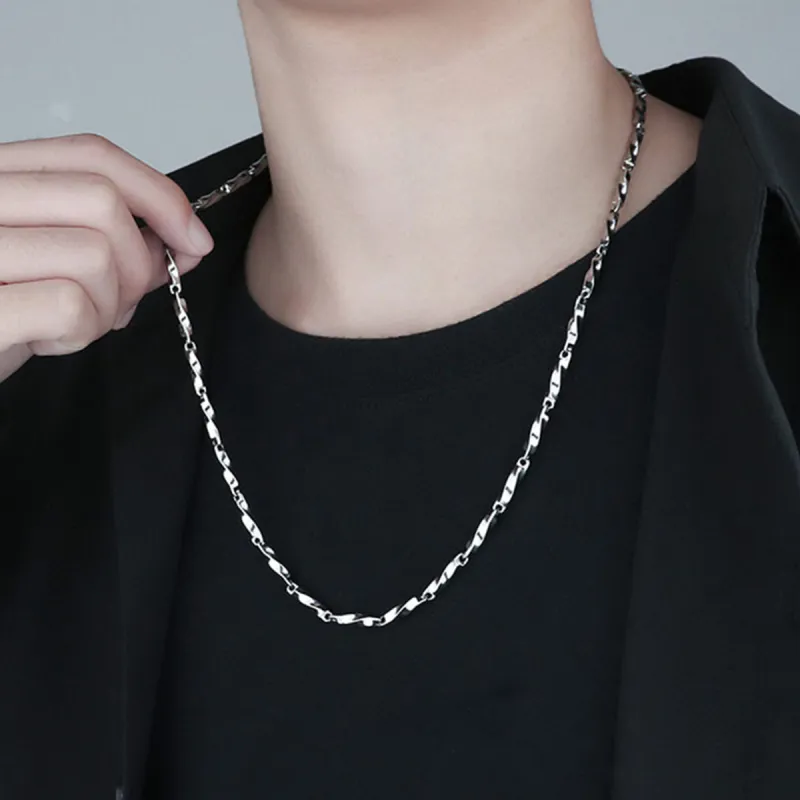 FBRUE Titanium Steel Necklaces Unisex-4