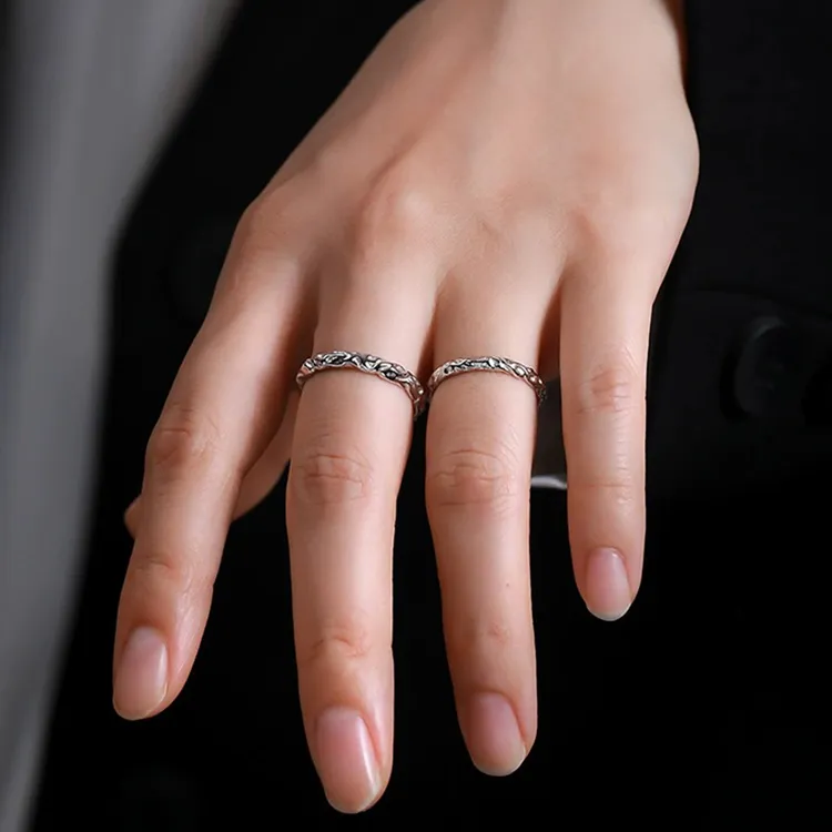 FBRUE 999 Fine Silver Rings Unisex-3