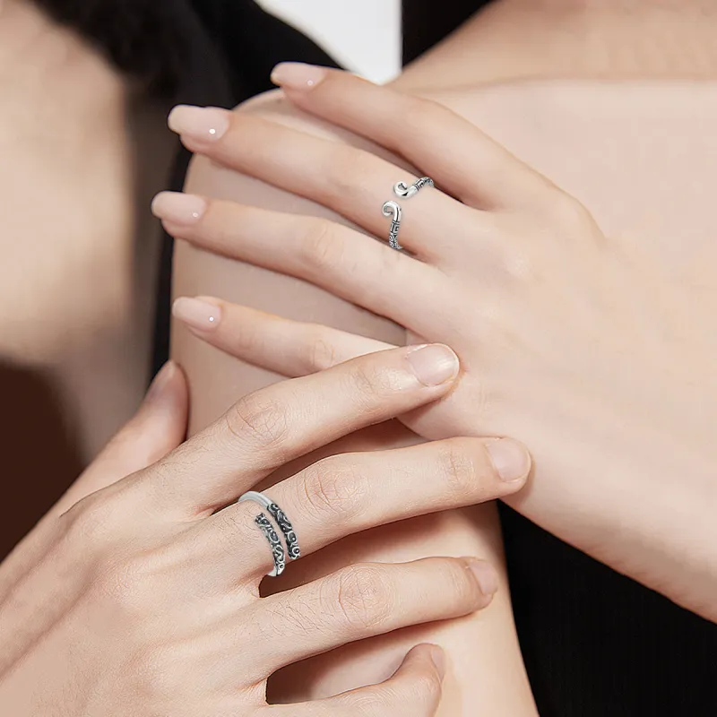 FBRUE 925 Sterling Silver Rings Unisex-9