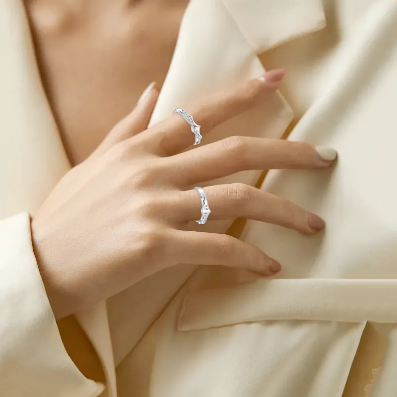 FBRUE 925 Sterling Silver Rings Unisex-5