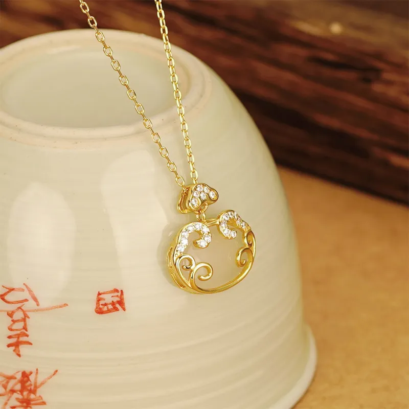 FBRUE White Jade Bodhi Necklaces Unisex-3