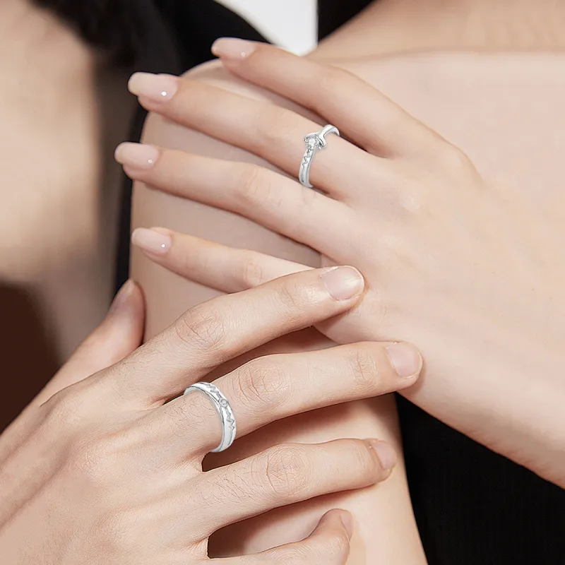 FBRUE 925 Sterling Silver Rings Unisex-3