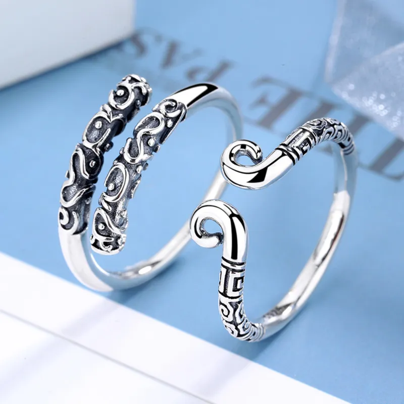 FBRUE 925 Sterling Silver Rings Unisex-6