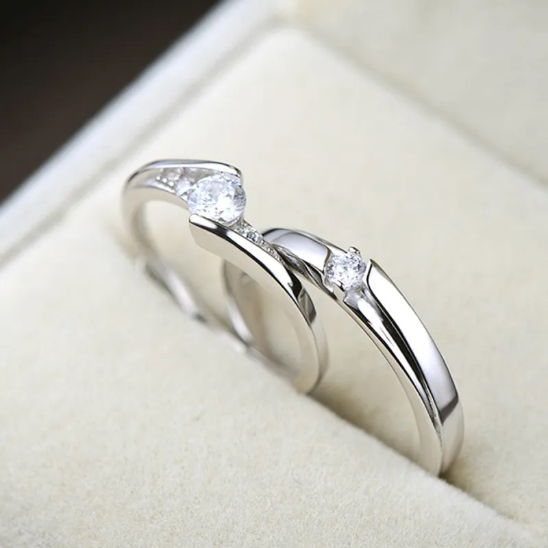 FBRUE Zircon Diamond Ring Rings Unisex-6