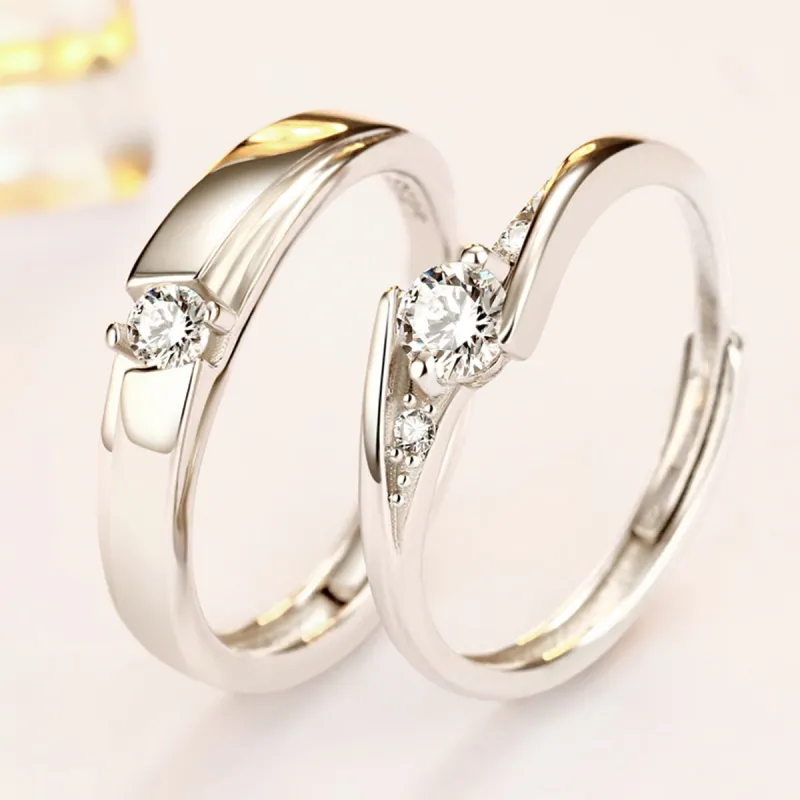 FBRUE Zircon Diamond Ring Rings Unisex-11