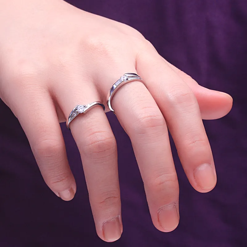 FBRUE Zircon Diamond Ring Rings Unisex-7