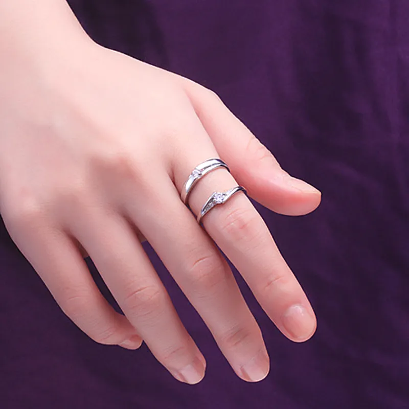 FBRUE Zircon Diamond Ring Rings Unisex-13