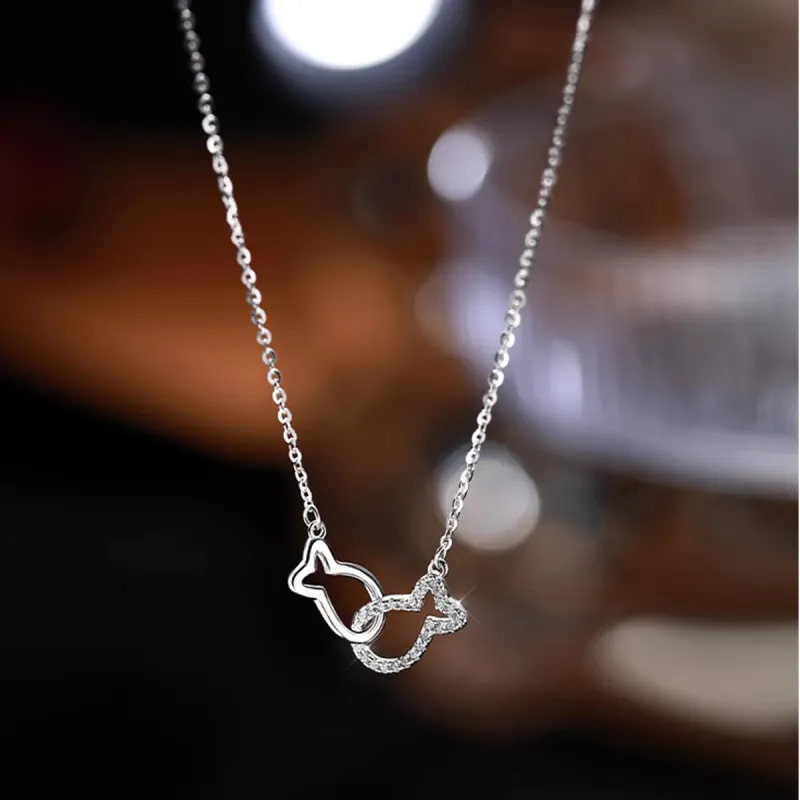 FBRUE S999 Fine Silver Sterling Silver Necklaces Women's-4