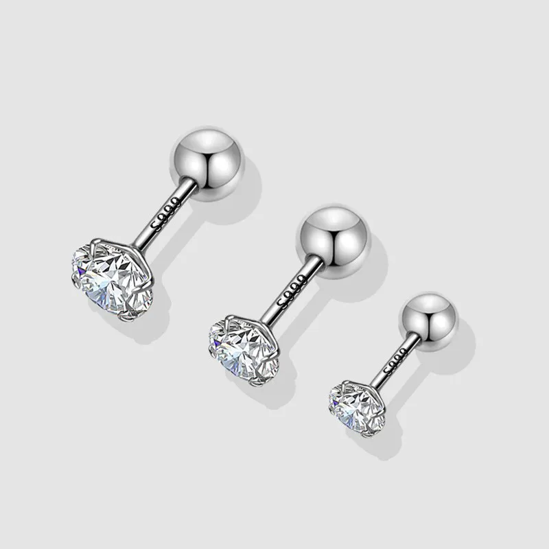 Danfu 999 Fine Silver Stud Earrings Women's-1