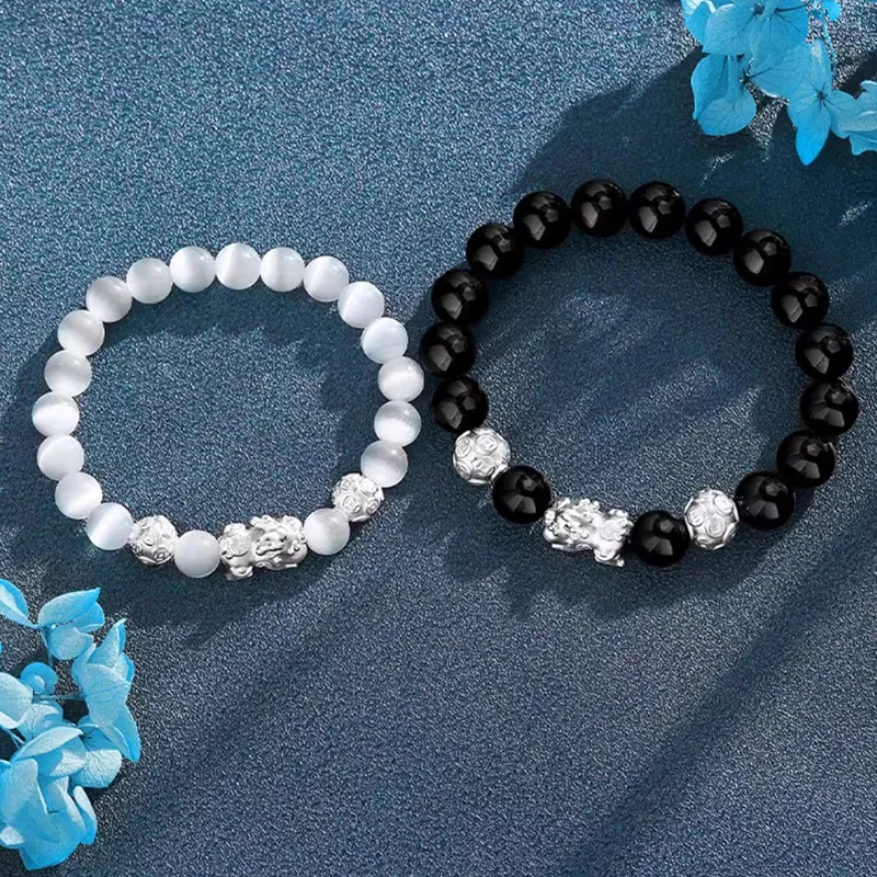 Danfu Glass Cat Eye Bracelets Unisex-1