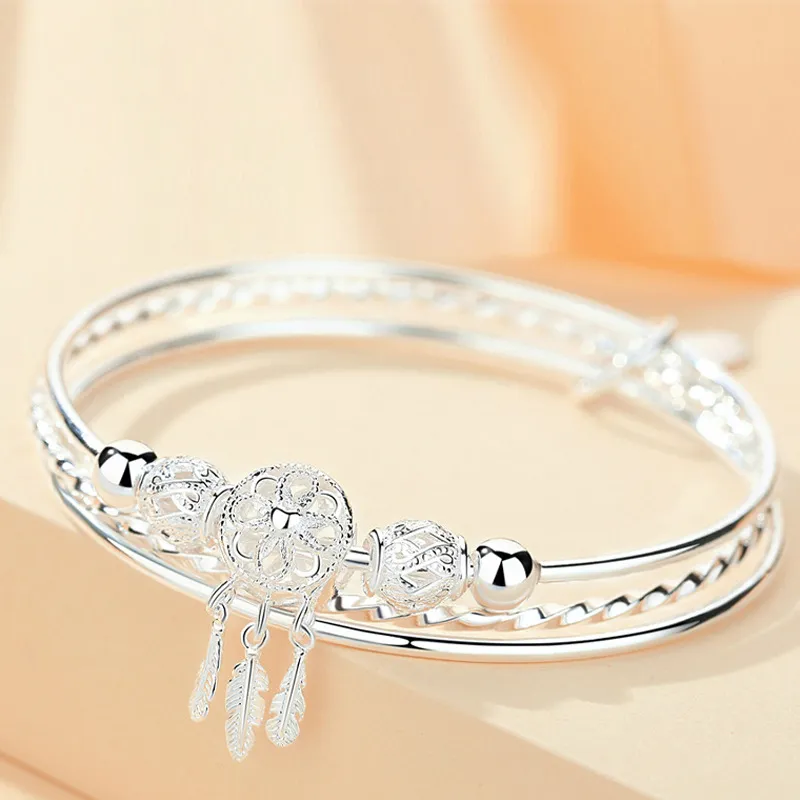 Danfu 999 Fine Silver Bangles Women's-3