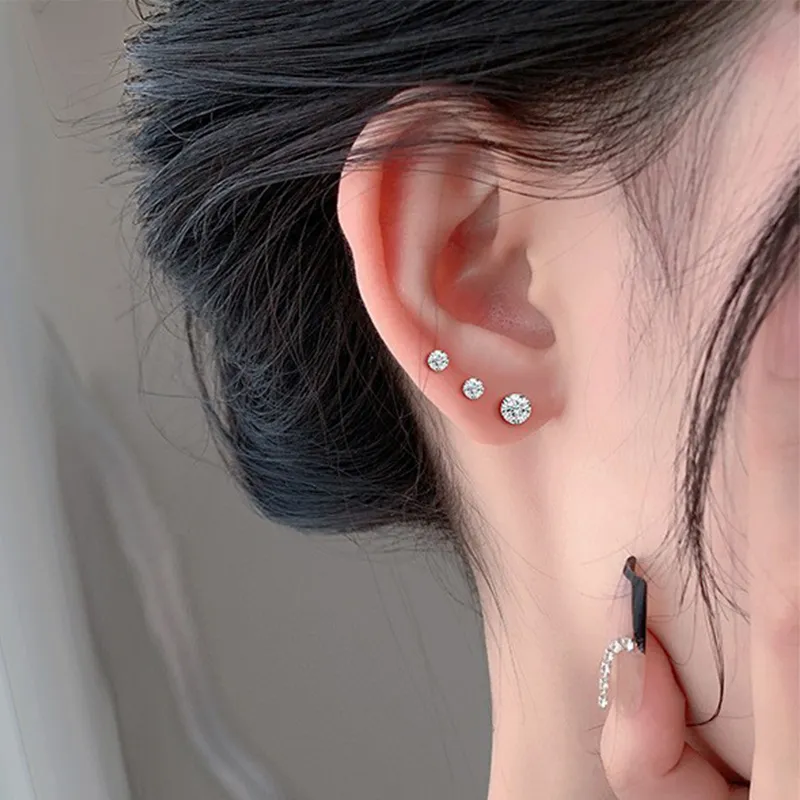 Danfu 999 Fine Silver Stud Earrings Women's-5