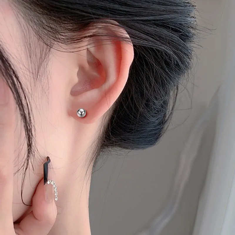 Danfu 999 Fine Silver Stud Earrings Women's-1