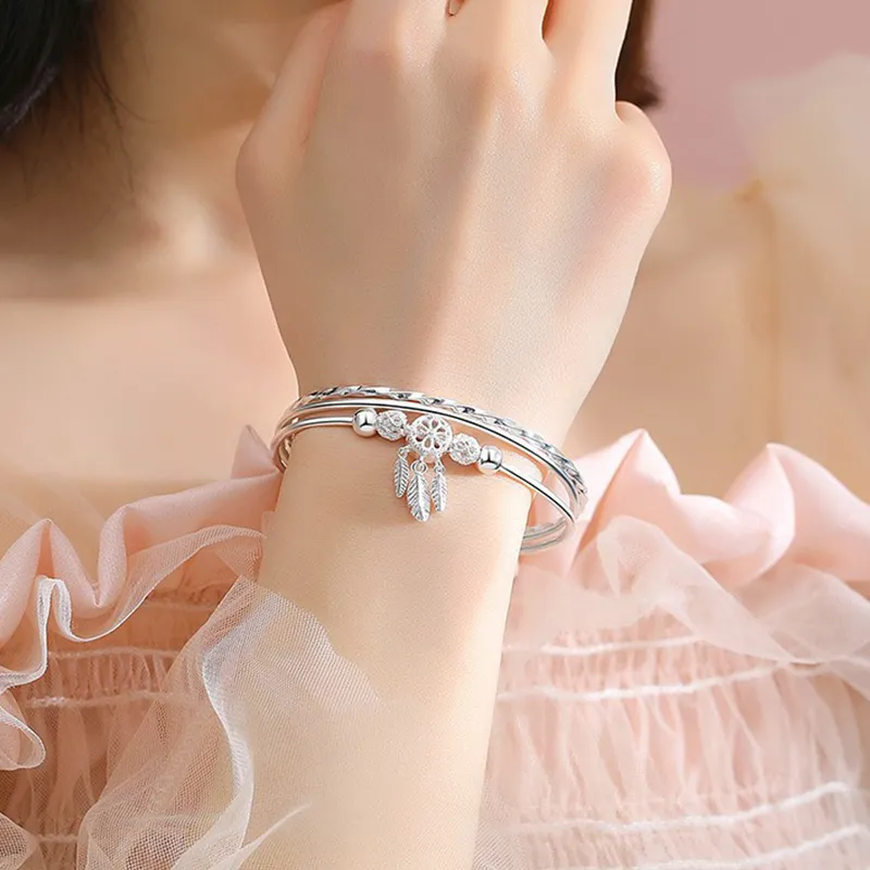 Danfu 999 Fine Silver Bangles Women's-2