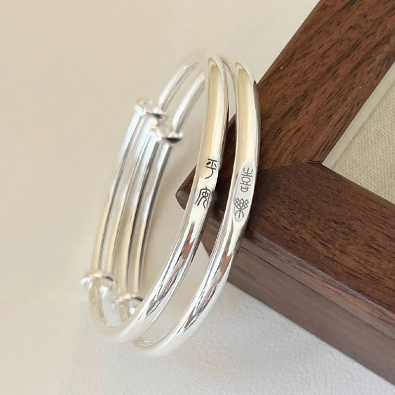 Danfu 999 Fine Silver Sterling Silver Bracelets Women's-4