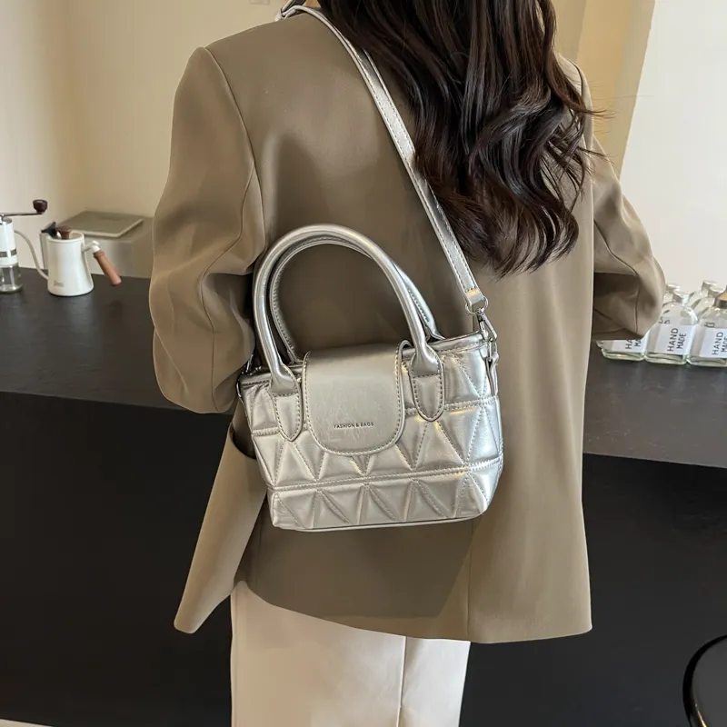 KARUISHA PU Handbag Women's Black Silver Burgundy White-8