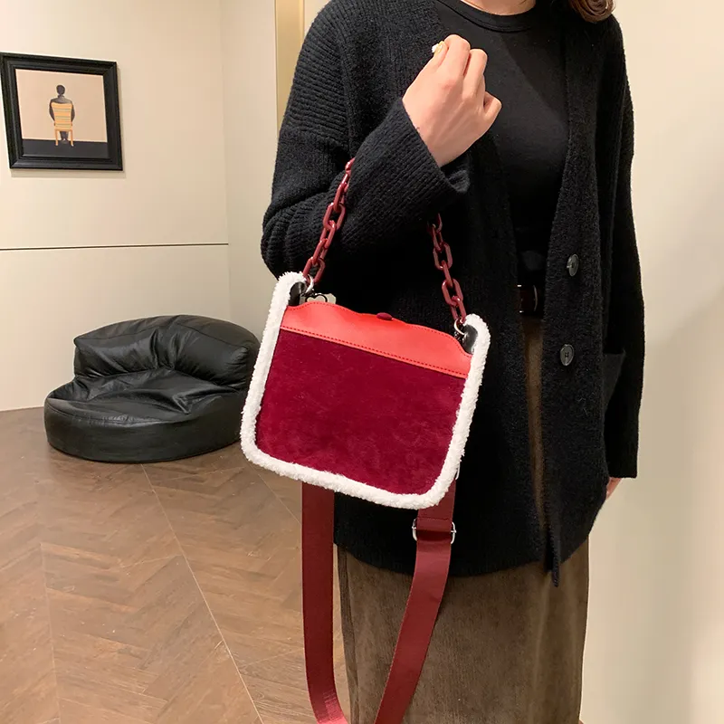 KARUISHA PU Shoulder Bag Crossbody Bag Women's Coffee Black Red-12