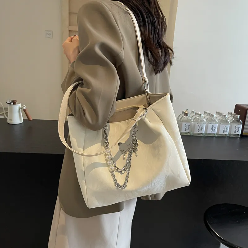 KARUISHA Pu Handbag Shoulder Bag Women's Black Ecru Silver Coffee-4
