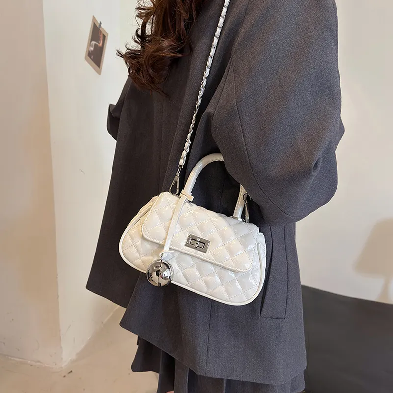 KARUISHA PU Crossbody Bag, One Shoulder Handbag Women's Dazzling Color Silver, Black, White-8