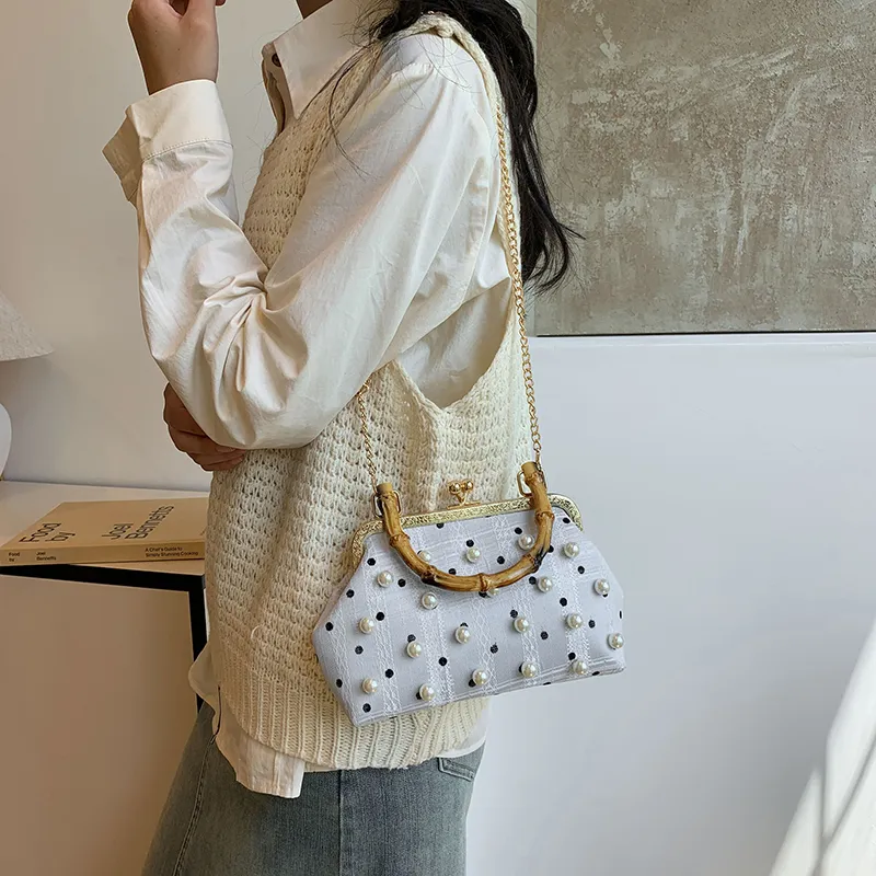KARUISHA Oxford Shoulder Bag, Crossbody Bag, Handbag Women's White/Gray Blue/Black-5