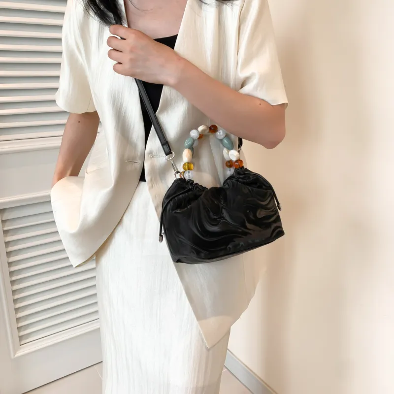 KARUISHA PU One Shoulder Handbag Women's Black/Silver/Pink/White-2