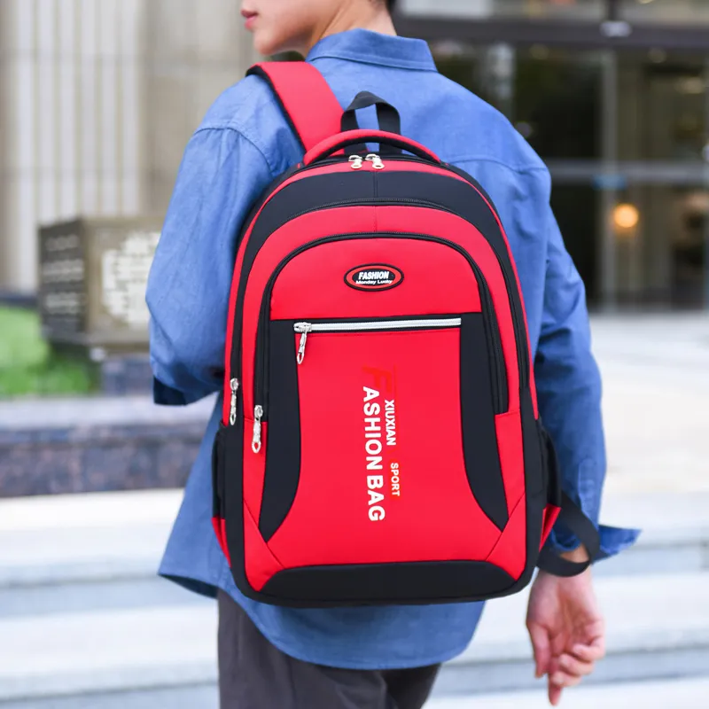 KARUISHA Oxford Backpack Men's Black/Red/Blue/Gray-4