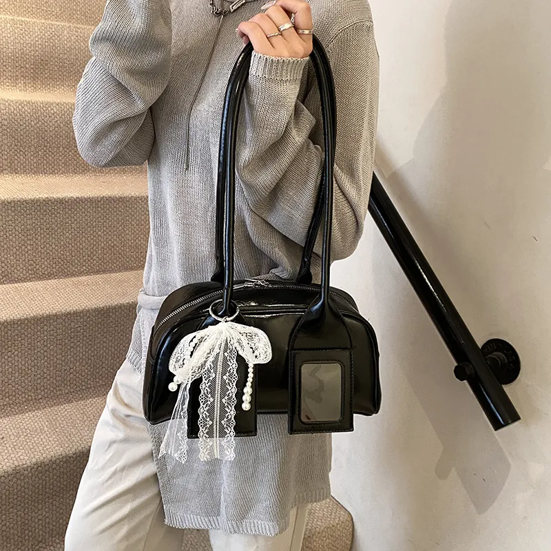 MOM'S HELPER PU Shoulder Bag Women's White/Blue/Pink/Black-15