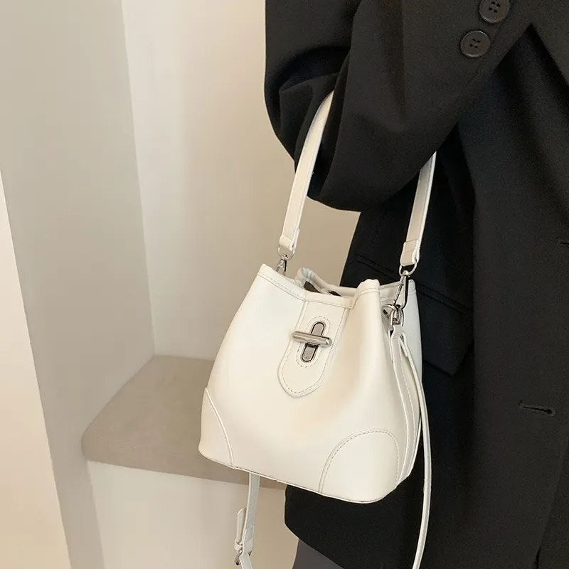 KARUISHA PU Bucket Bags Crossbody Bag, Shoulder Bag Women's White/Blue & Brown/Black-1