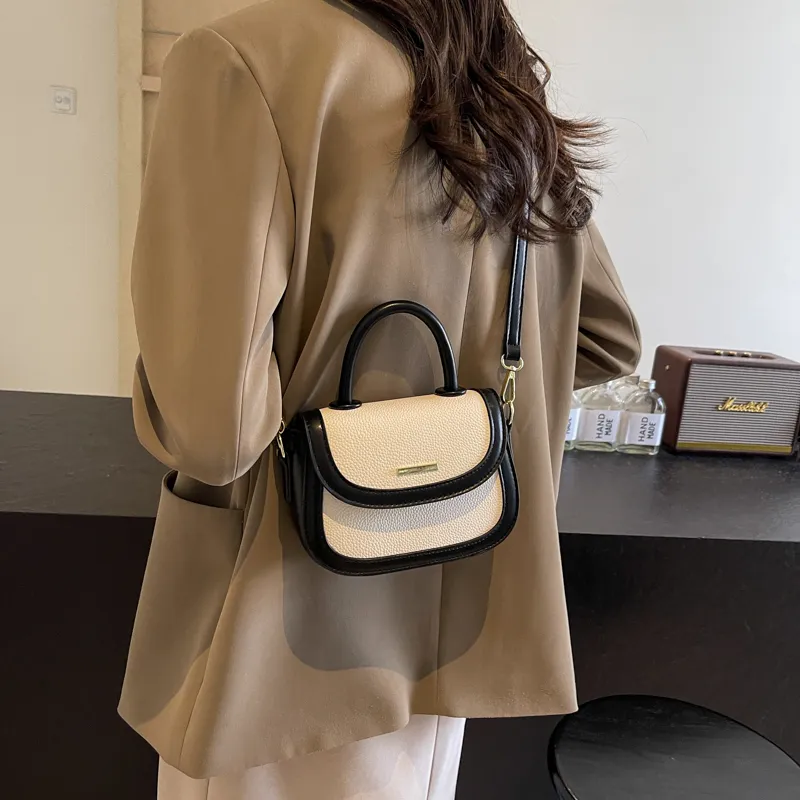 KARUISHA PU Saddle Bag, Shoulder Bag, Crossbody Bag, Handbag Women's White & Brown/White & Black/Burgundy & Black-6