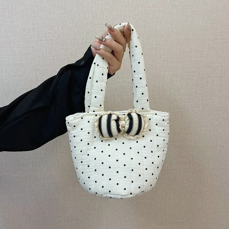 KARUISHA Cotton Handbag Regular Women's White/Ecru/Small Bear Ecru/Small Flower Ecru/Khaki-1