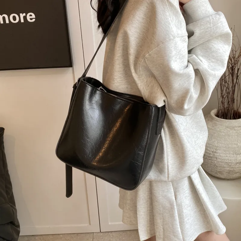 KARUISHA PU Bucket Bag, Crossbody Bag, Shoulder Bag Women's White/Silver/Black/Pink-10