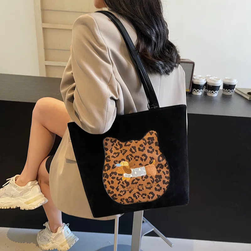 KARUISHA Leather Velvet Tote Bag Shopping Bag Shoulder Bags Regular Women's Multicolor-6