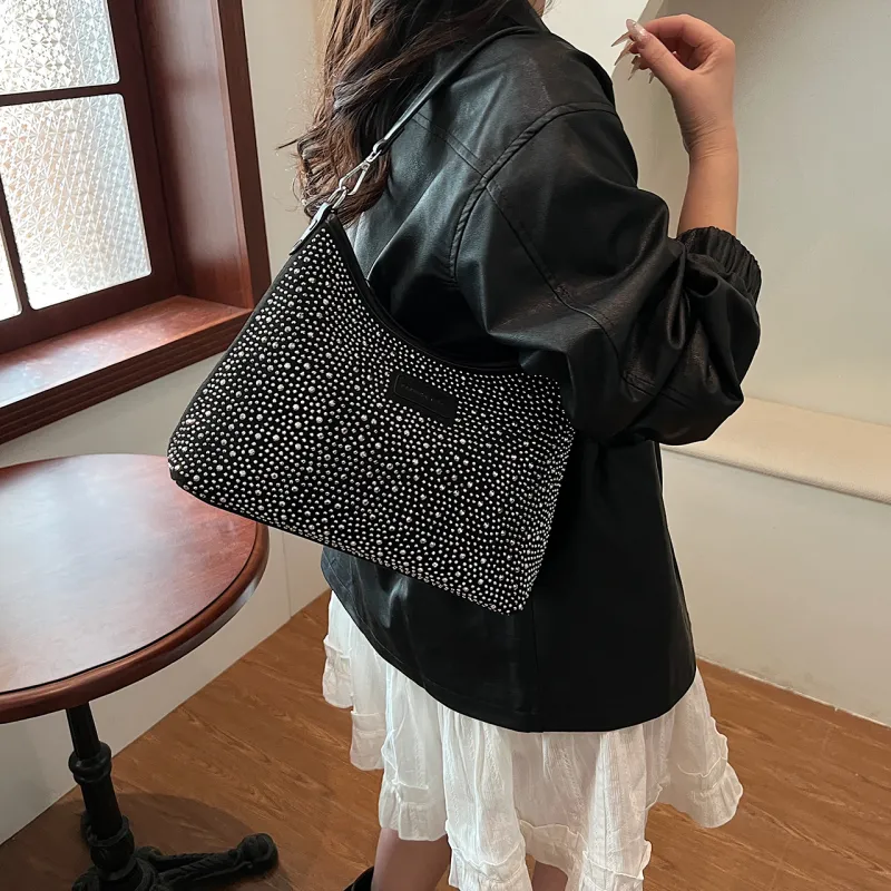 KARUISHA PU Portable One Shoulder Crossbody Tote Women's Silver/Black-3