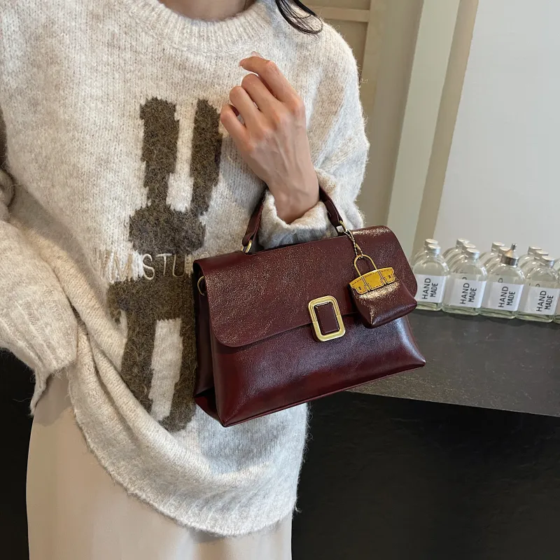 KARUISHA PU Handbag Shoulder Bag Crossbody Bag Women's Black Brown Coffee Burgundy Green-19
