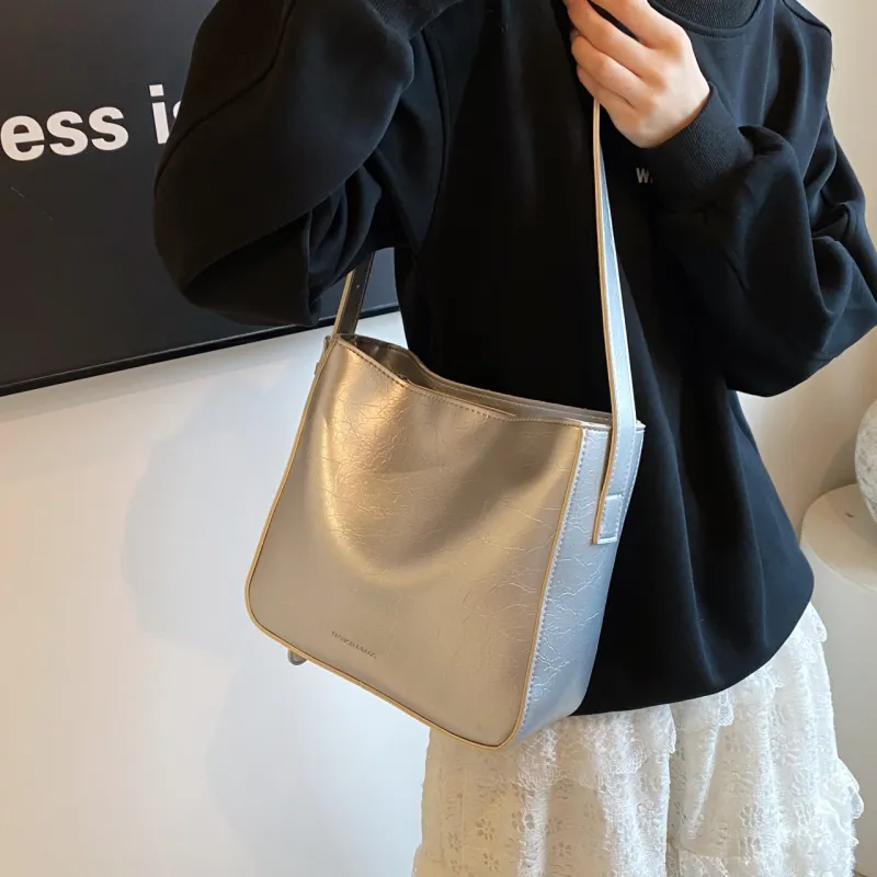 KARUISHA PU Bucket Bag, Crossbody Bag, Shoulder Bag Women's White/Silver/Black/Pink-6